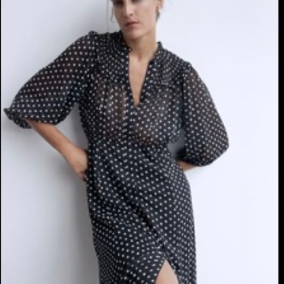 Zara polka dot long dress - Picture 1 of 4